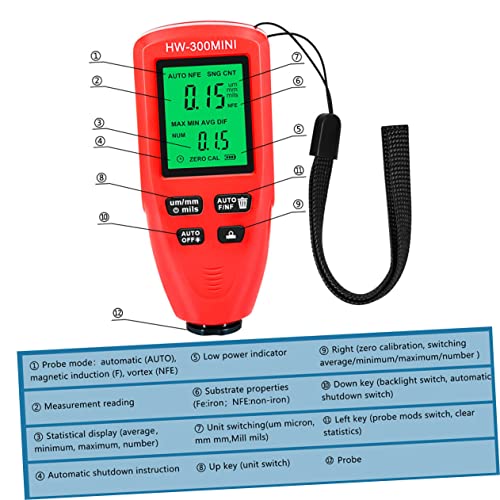 Medidor Digital de Espesor de Pintura Automotriz Compacto miniatura 4