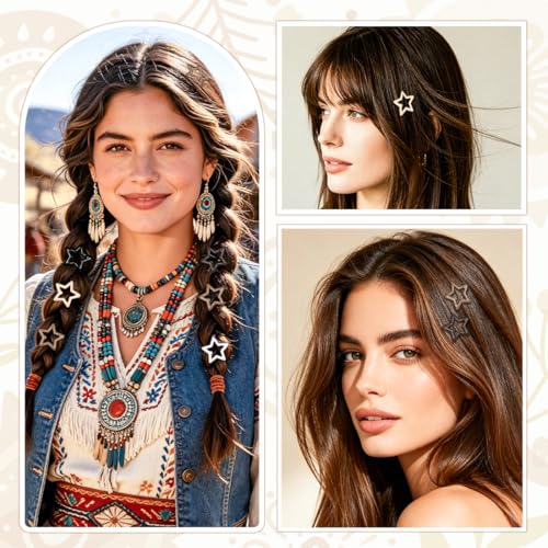 60 Pinzas de Estrella para Cabello en Tonos Marrones miniatura 6