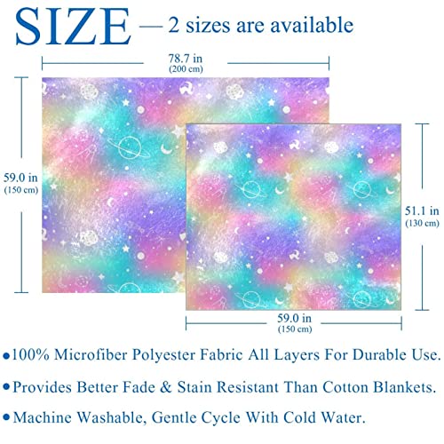 Couverture Galaxy Planets 150x130cm en polaire microfibres douce