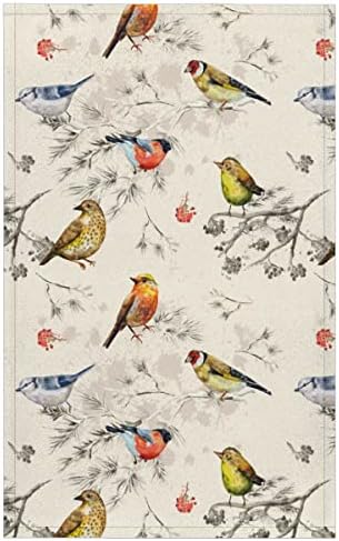 JXDXHCW 2 Pack Kitchen Towel Birds Branch Pattern Soft Absorbent Dish Towel Tea Towels Hand Towel for Drying Dishes Cleaning Cooking 18 x 28 Inch