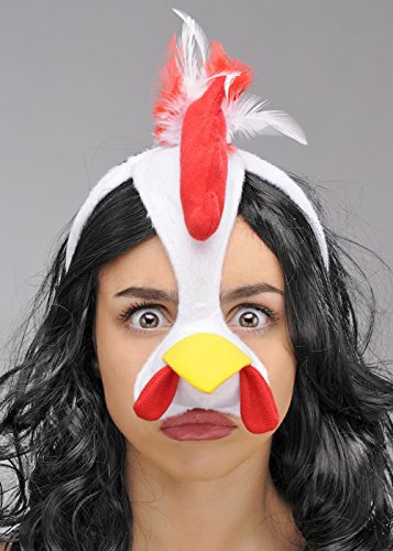 Struts Chicken Mask Bird Headpiece On Headband with Beak