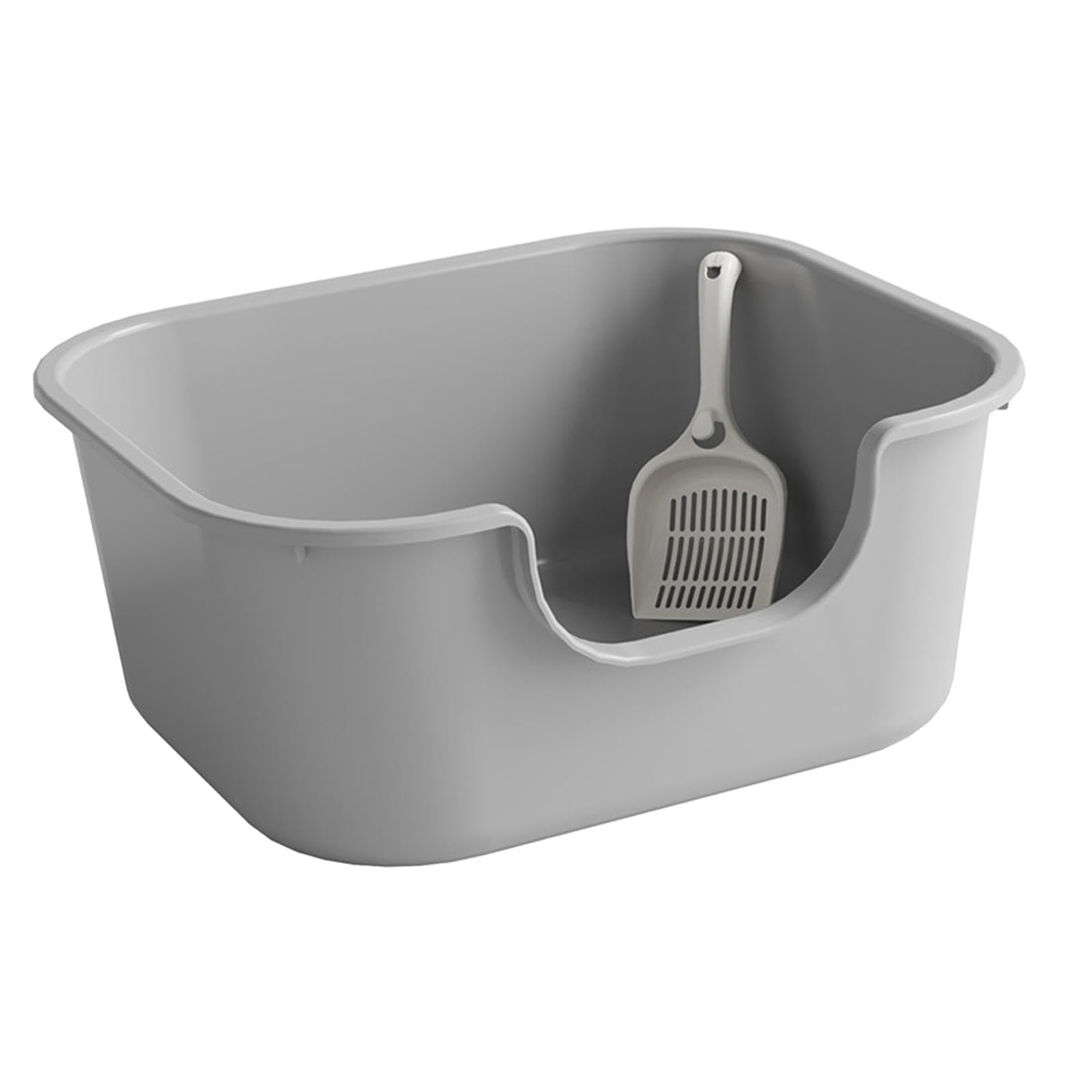 Reusable Cat Litter Tray with High Sides for Easy Access, Grey