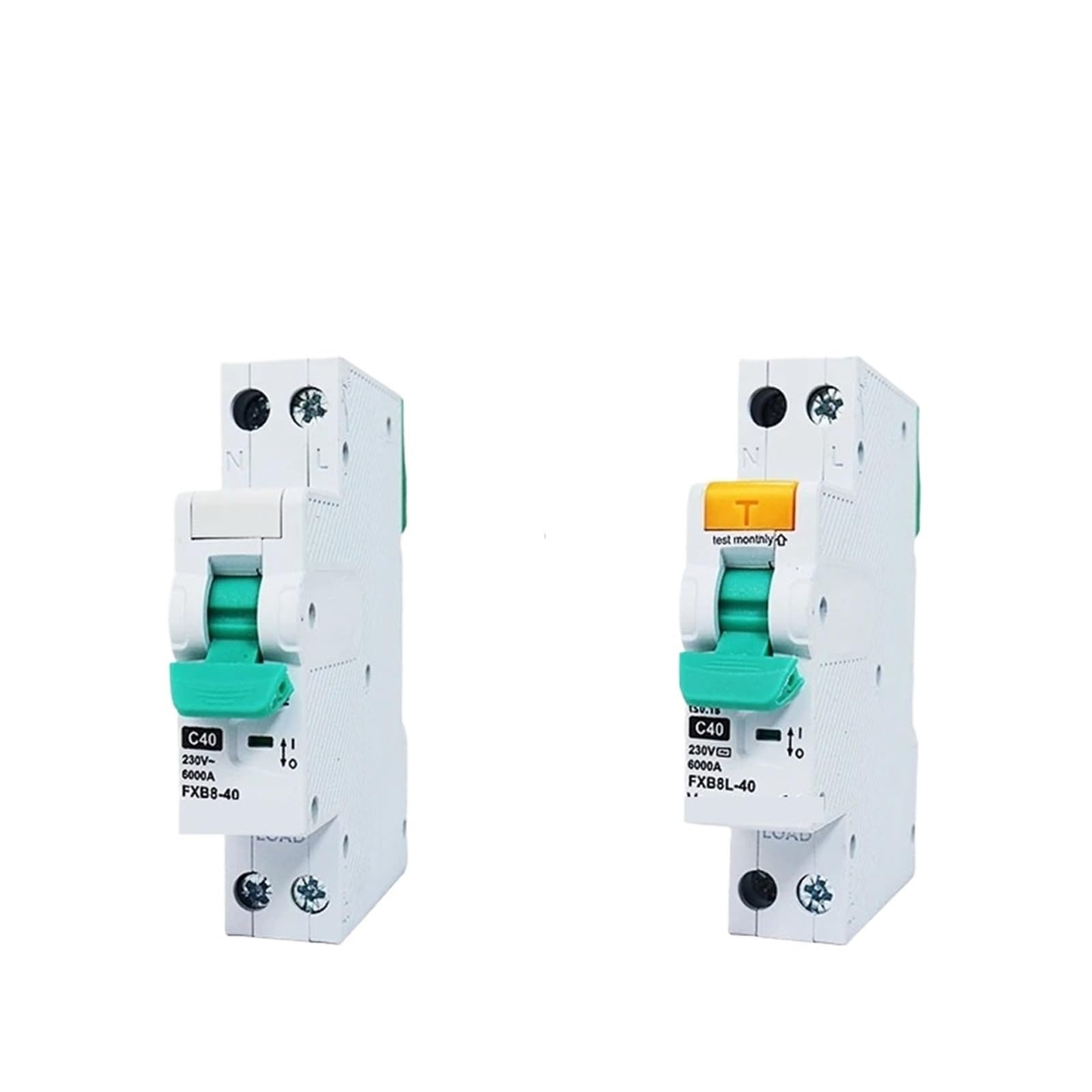 Wyłącznik automatyczny MCB AC230 V 6 A 10 A 16 A 20 A 32 A 40 A montaż na szynie DIN, miniaturowy przełącznik powietrza do użytku domowego (FXB8-40 MCB, 16 A)