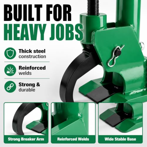 Image of Manual Tire Bead Breaker, Adjustable Hammer Tires Changer Fit for 38 and 42 inches Tire Operation, ATV, Golf Cart, Tractors, Trucks, Heavy Duty Tires Repair (Green(Manual))
