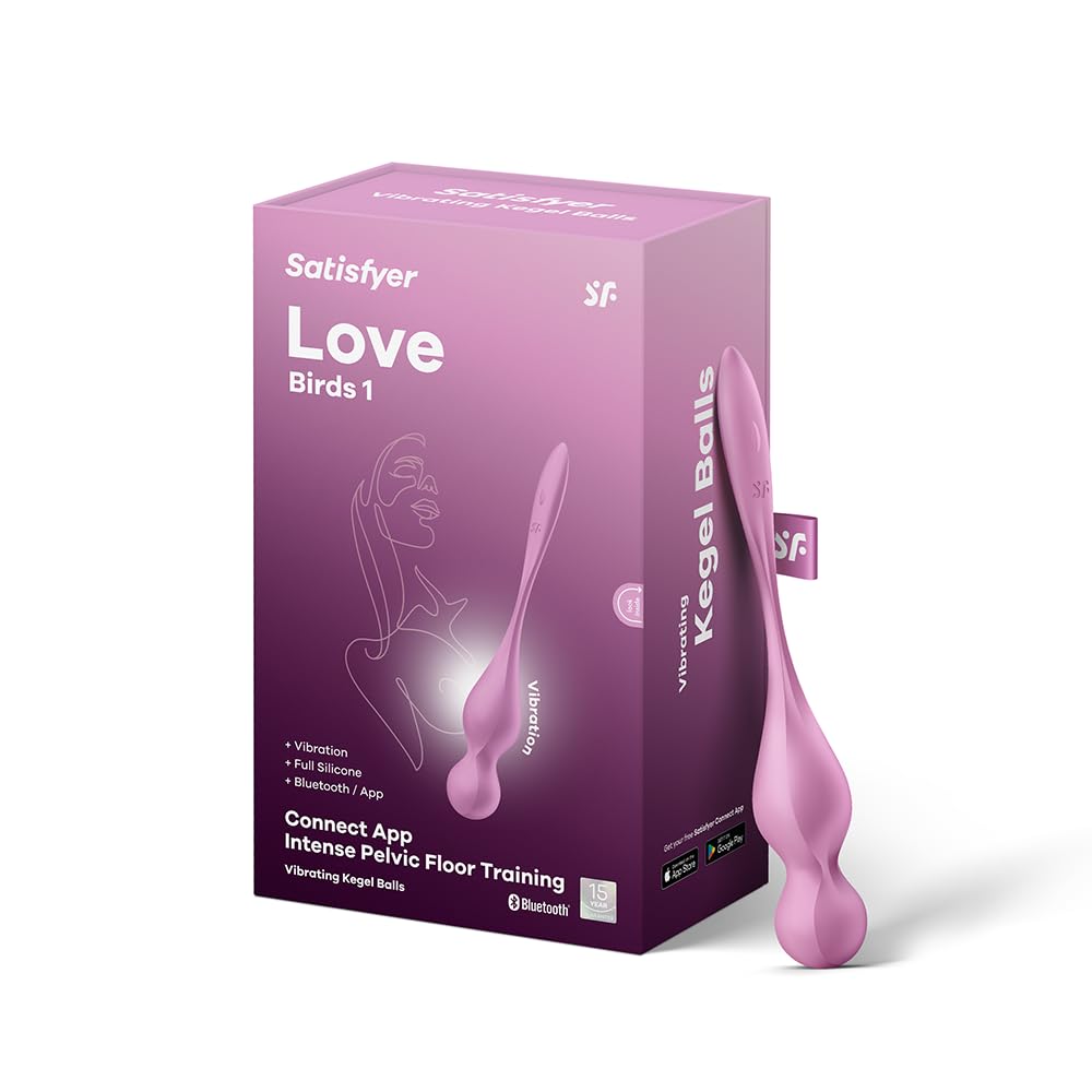 Satisfyer Love Birds 1 | rose | Boules de Geisha | Vibrations réglables | Entraînement Périnée Femme | Connectivité App | Boule de Geisha Vibrante | Silicone doux | Sextoys femme