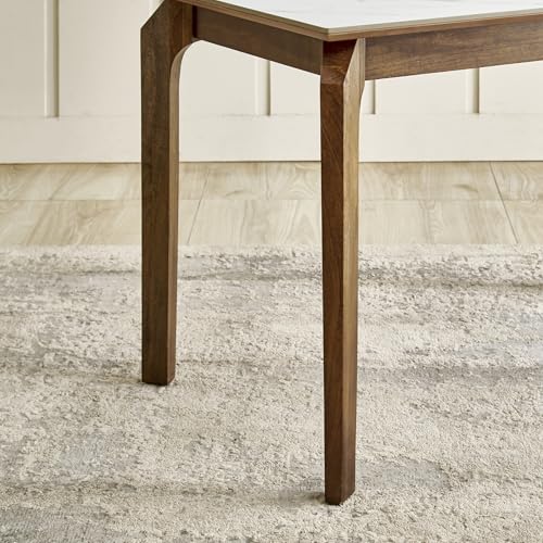 Image of Home Centre | Falcon | Ceramic Top | 4 Seater Tables | White | 1 Year Warranty