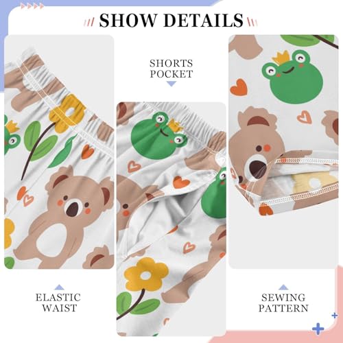 Lovely Koala Frog Boys Long Pants Soft Trousers Elastic Waist Kids Lounge Bottoms with Pockets S-XL4