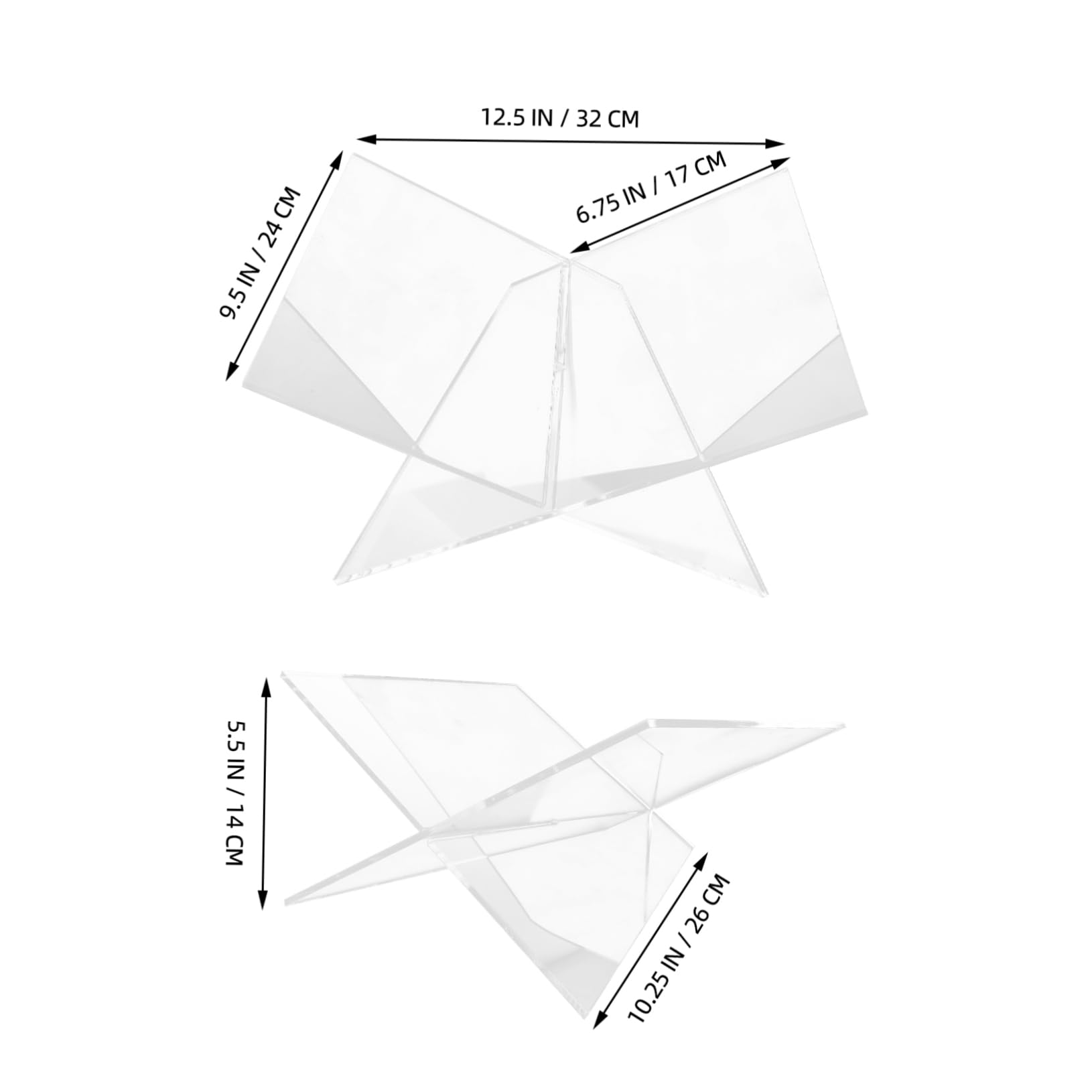Cabilock Crylic Book Holder Sided Book Display Stand Cookbook Stand for Kitchen Counter Book Organizer