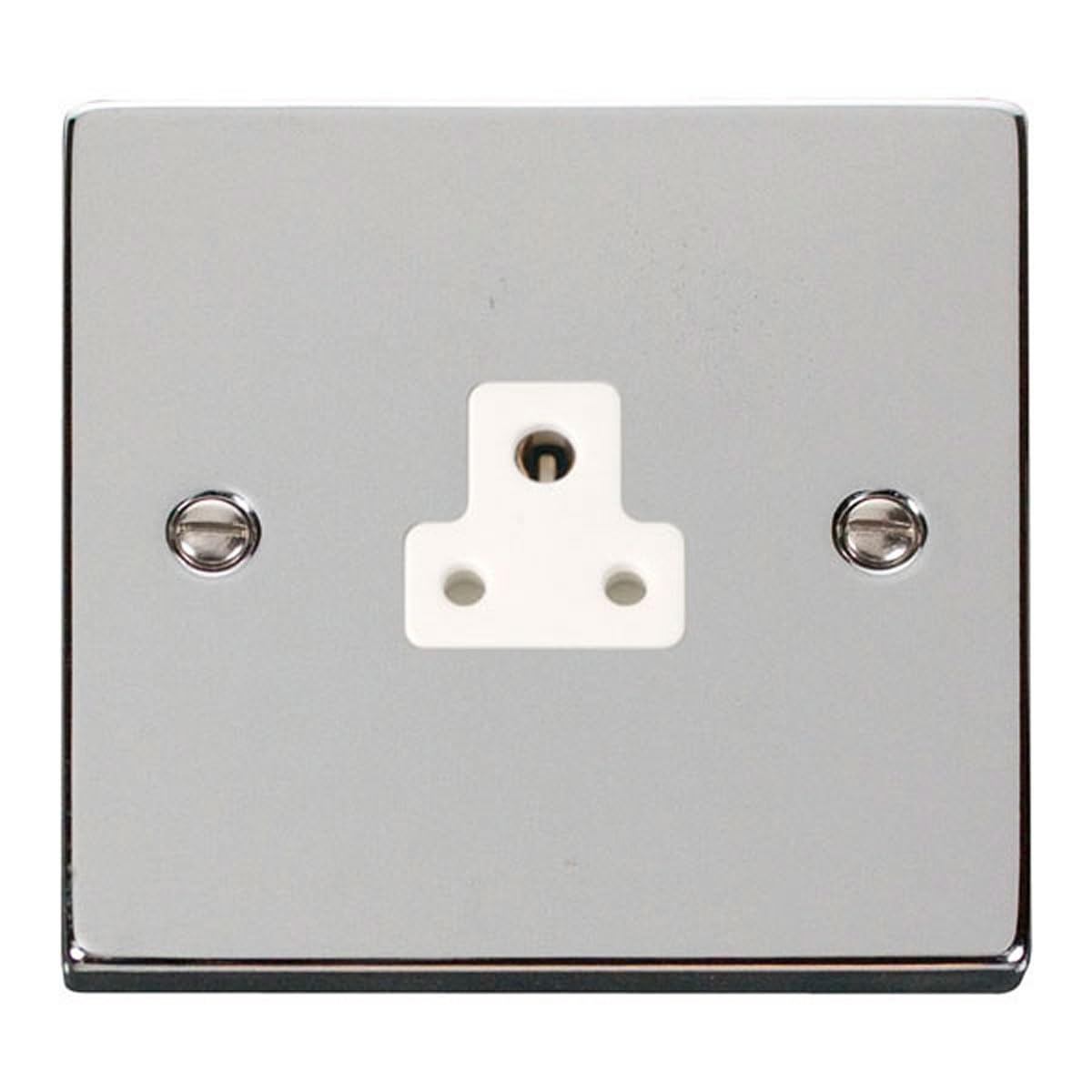 Click Polished Chrome 1 Gang 2A Round Pin Socket