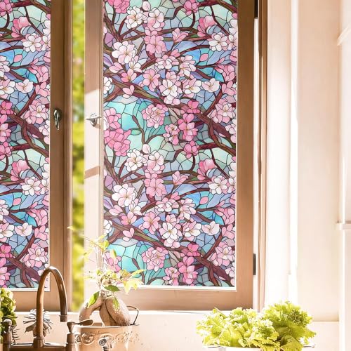 Vinilo Decorativo para Ventana 15.7x118 Pulgadas Azul Rosa miniatura 1