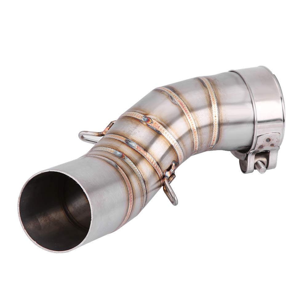Tubo medio de escape para motocicleta, acero inoxidable corto para motocicleta de 51 mm, de silenciador de escape completo, conexión de enlace de tubo medio para accesorios Z900 2017-2018