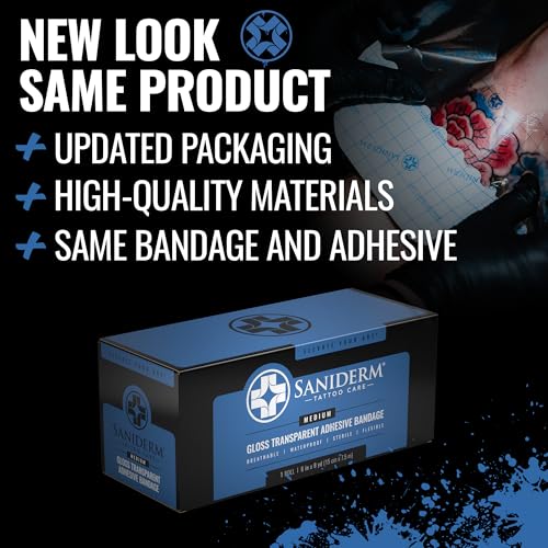 Image of Saniderm - Original Tattoo Aftercare Bandage Roll - 6 in x 8 yd Roll | Features Waterproof, Sterile, Latex-Free Tattoo Film, Gloss Finish and Medical-Grade Aftercare Wrap for Fresh Ink Protection.