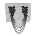 Handmade Beads Leaves Tassels Patches Epaulets Shoulder Applique Collar Patches Badge 2 Pieces