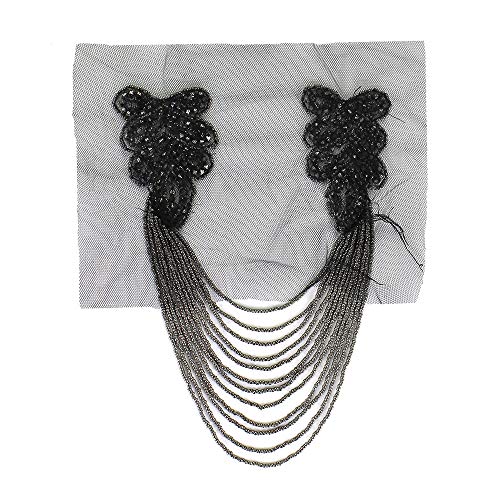 Handmade Beads Floral Tassels Patches Epaulets Shoulder Board Applique Collar Patches Badge for Women Sewing 2 Pieces - Image 4