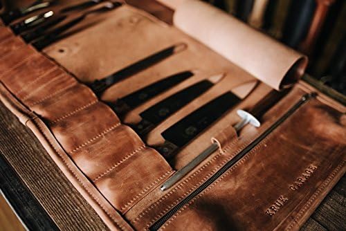Chefs roll by Kruk Garage Leather knife roll Gifts for chef's Leather knife bag Knives storage Tool roll Birthday gift FREE PERSONALIZATION