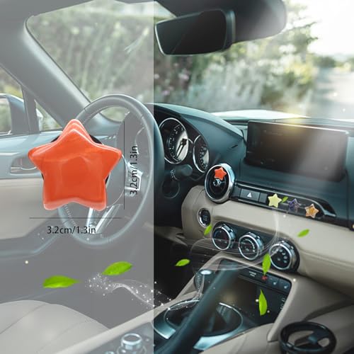 Image of ORIESSE Boho Car Decor,4pcs Stars Car Air Freshener Vent Clips,Natural Stone Crystals Air Vent Clips,Hippie Decorations Accessories for Women,Best Wishes for Lover Friends