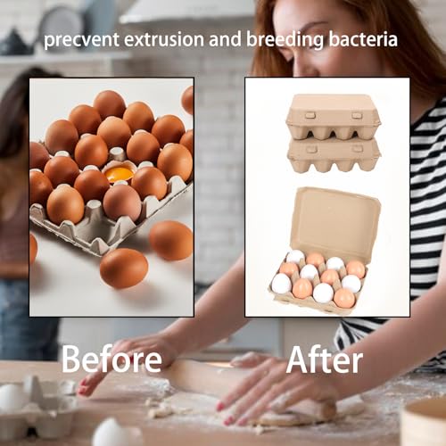 25 Pack Egg Cartons Bulk, 3x4 Style Reusable Empty Natural Paper Pulp Egg Cartons, Sturdy Design Egg Holder Containers for Fresh Chicken Eggs - Image 6
