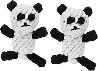 iplusmile 2pcs for Toy Chew Cartoon Pet Small Toys Grinding Interactive Cotton Cat Molar Teaser Playtime Tooth Panda Puppy Rope and Chewers Aggressive Medium Cleaning Dog