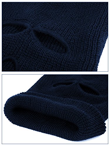 Image of SATINIOR 3 Holes Ski Mask Full Face Cover Outdoor Balaclava Winter Knitted Neck Gaiter for Halloween Sports Cycling