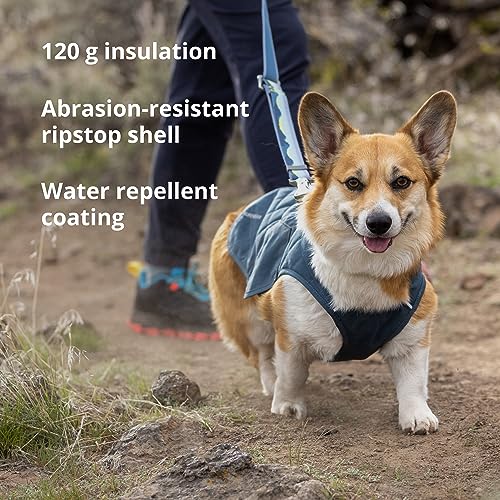 RUFFWEAR Stumptown Quilted Coat with Harness Portal, Premium Quality Dog Vest for Walking Cosy & Abrasion Resistant, M, Orion Blue - Image 3