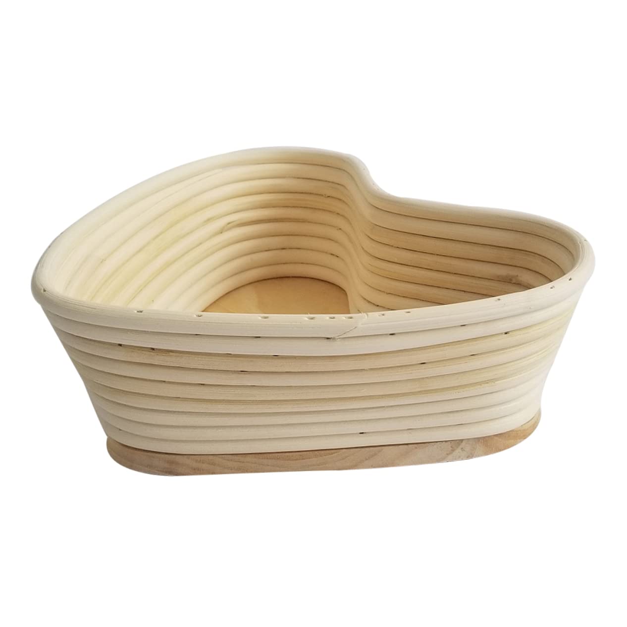 VINTORKY Heart Shape Vine Proofing Basket with Cover for Natural Bread Baking Khaki for Artisan Dough Sourdough Non Stick Natural Baking Accessory
