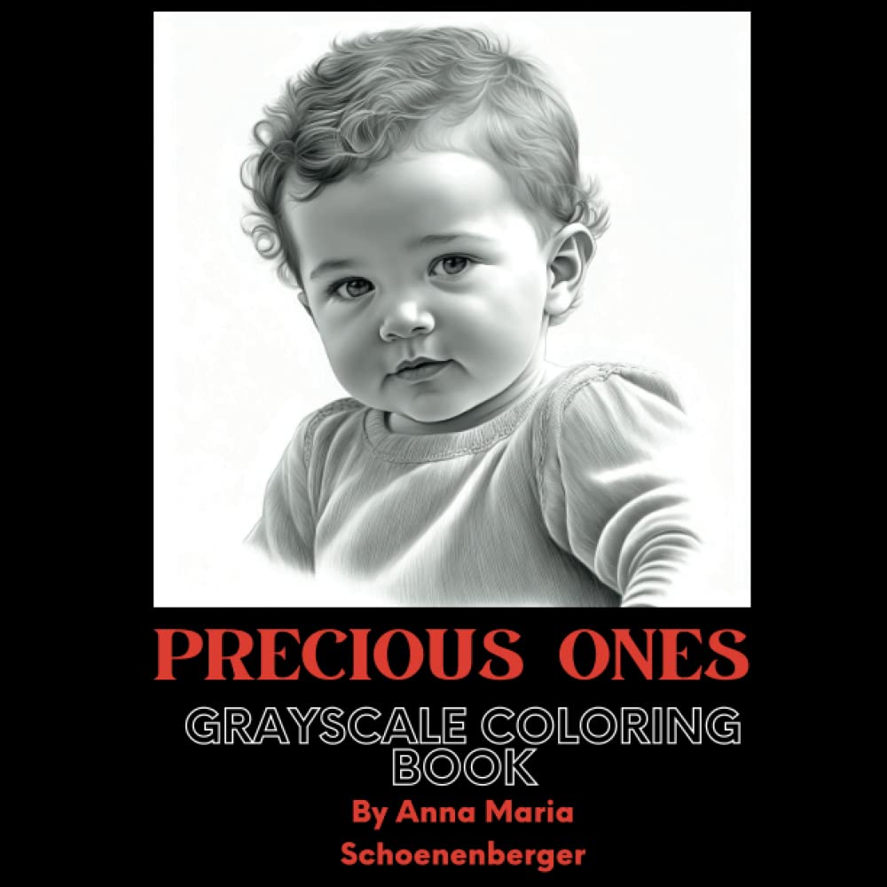 Precious Ones-Children Portraits: Grayscale Coloring Book