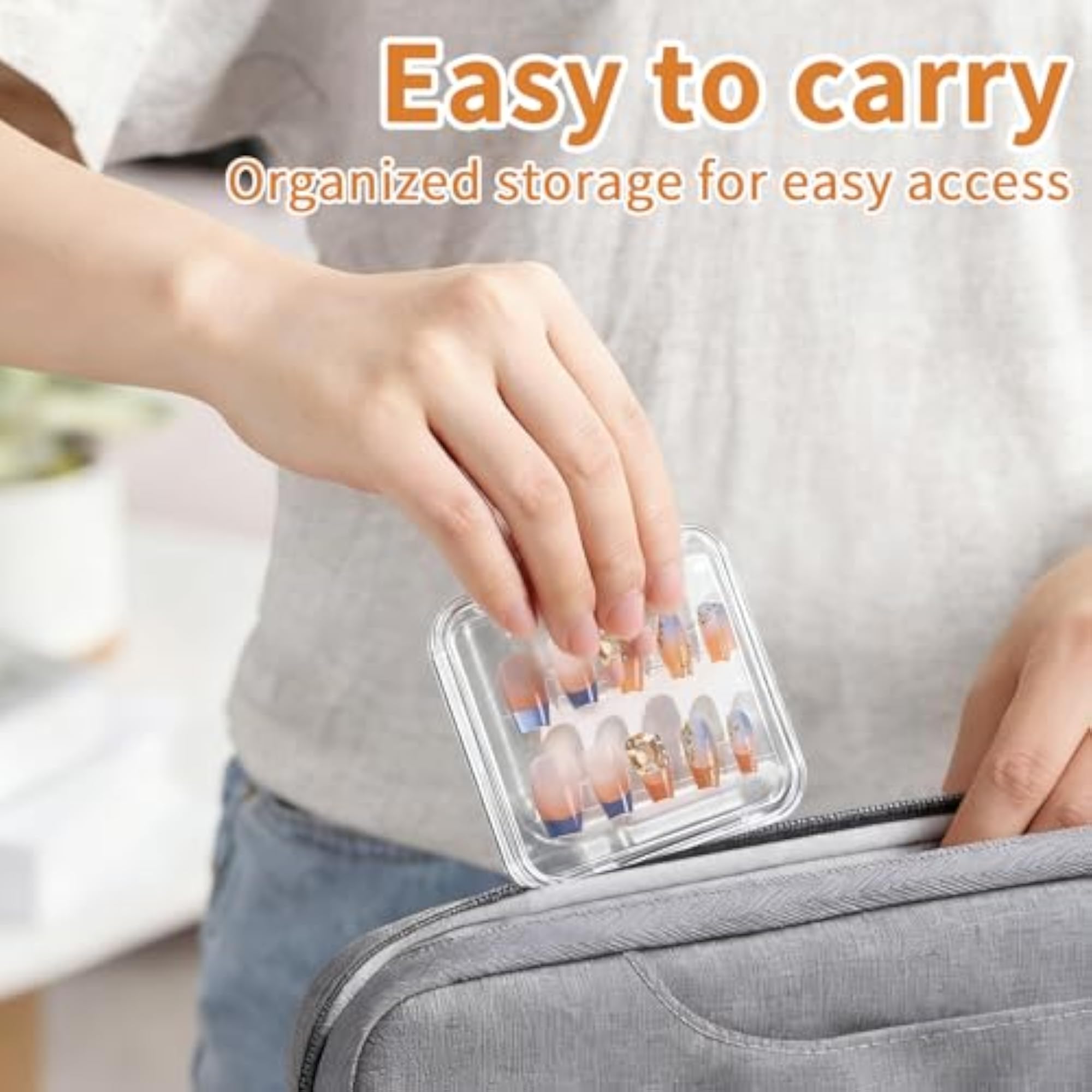 Nail Display Case Set with Adhesive Tape
