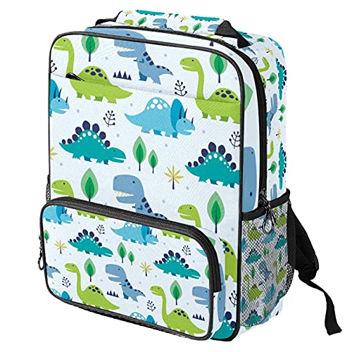Sac à dos ordinateur portable bleu à motif dinosaure avec dos respirant et matelassé