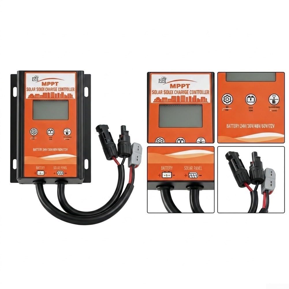MPPT Regulador de carga solar, 500 W, 24 V-72 V, regulador de carga solar para caravana, barco, camping, pantalla LCD, resistente al agua