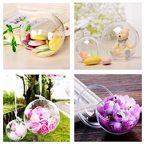 image for BESSEEK 25 pcs Christmas Ornament Balls Acrylic Clear,Clear Plastic Fi