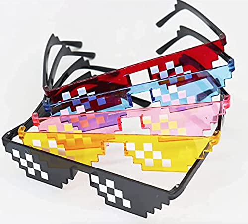 Image of DC DECORIO Thug Life Sunglasses Pixel Gangsta Life Funny Novelty Shades (Black) (ALL 5 COLORS)