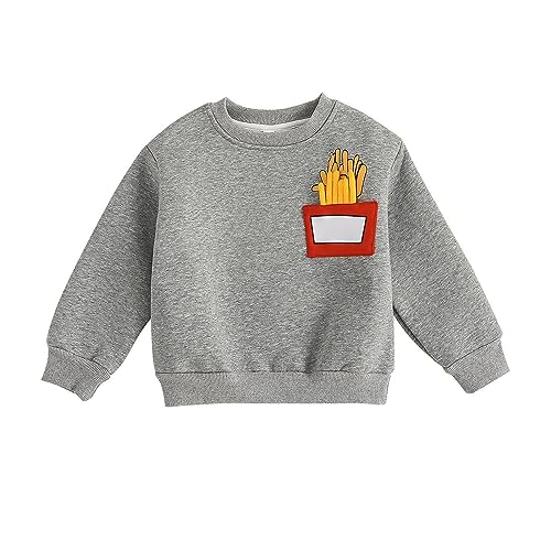 Toddler Boys Crewneck Sweatshirt, Cotton Long-Sleeve Pullover Cartoon Print Fall/Winter Clothes 1 to 8 Years