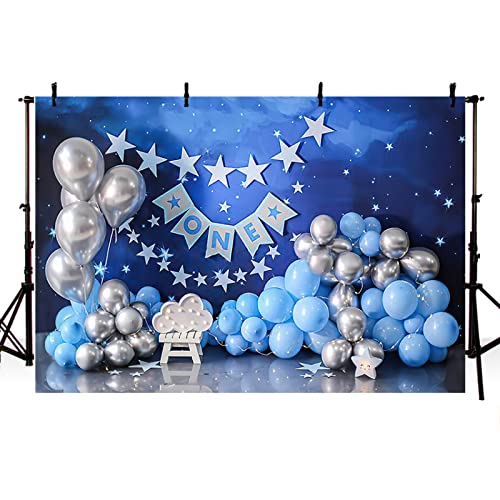 Fondo para fotografía cumpleaños bebé azul 7x5ft miniatura 4