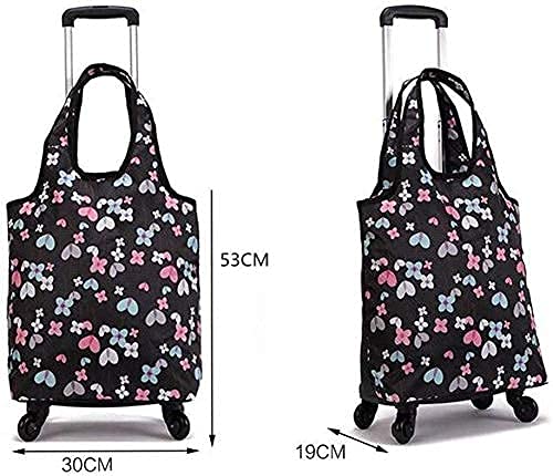 JHYFT Einkaufstrolley Multifunktions-Einkaufstrolley Zusammenklappbare Trolley-Taschen Abnehmbare Falttasche mit Rädern… – Bild 3