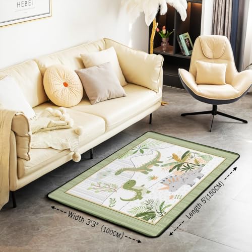 Tapete decorativo Feelyou para niños 3x5 verde y gris miniatura 3