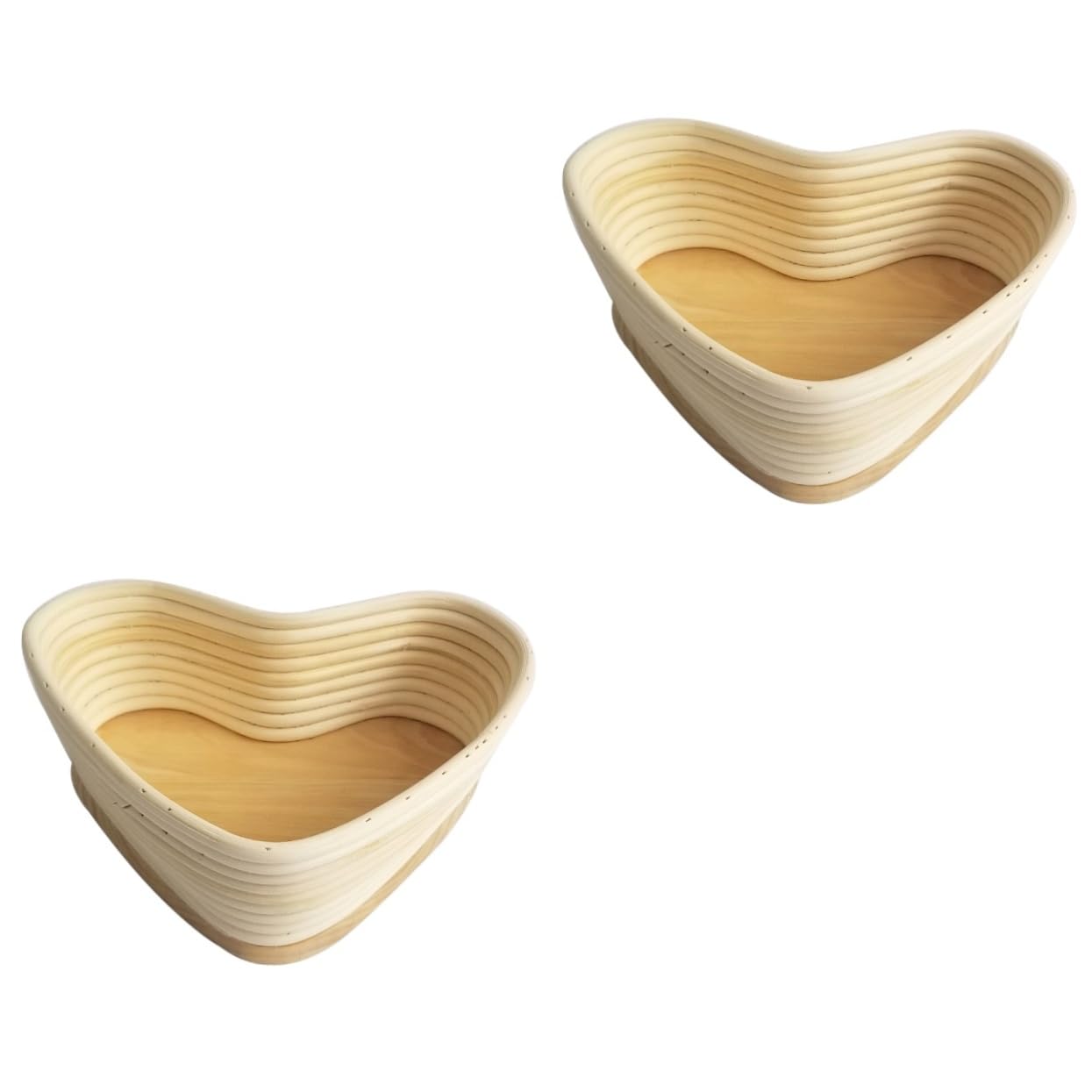 PRETYZOOM 2piezas Cesta De Fermentación De Forma De Corazón Para Hornear Pan Herramienta De Panadería Natural Con Cubierta