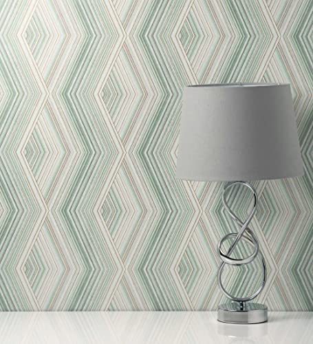 GAULAN 680934 - Papel pintado lavable geométrico moderno rombo zi...