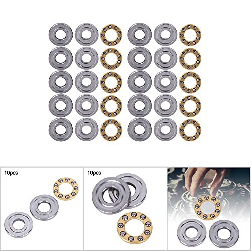 10 Stück Miniatur-Axial-Kugellager Hochpräzise Single Direction Flachstahllager für die industrielle Produktion(F4-10M 4 * 10 * 4mm)