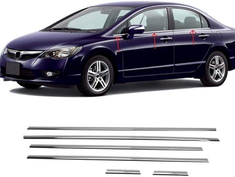 BTM AUTOMOTIVE (332) Fd6 Case Chrome Glass Lath Compatible with 6 Pieces Stainless Steel Honda Civic