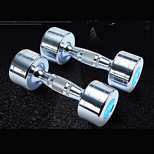 Dumbbell Igh kwaliteit pure stalen dumbbell 10kgs dumbbell * 2 stks dumbbell fitness paar Krachttraining (Color : Silver… - Afbeelding 7