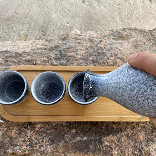 sunroot 1 set exquisito japonés de cerámica sake taza sake olla retro sake set japonés retro simple cerámica sake taza y olla