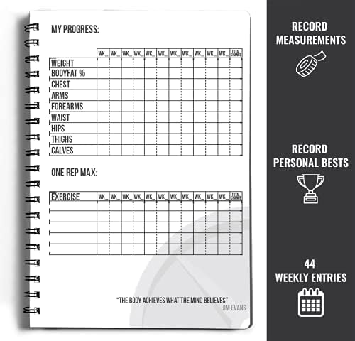 Workout Log Gym - XL A5 Gym, Fitness, and Training Diary - Set Goals, Track 100 Workouts and Record Progress
