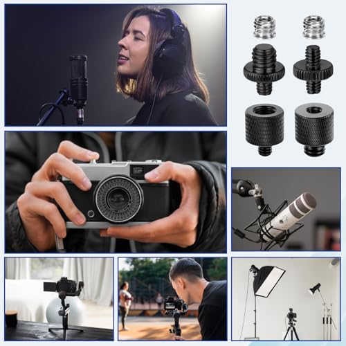 6 Pcs Stativ Schraube Adapter 1/4 auf 3/8 Zoll Gewinde Stativ Adapter Kamera Schrauben Adapters Kamera Gewindeadapter für Kamerastative Mikrofonstativ Lampenstative (Schwarz)