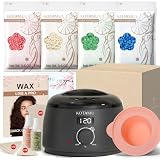 KOTAMU Cera Brasiliana Kit di Cera Nero Digitale per Donne e Uomini, Cere Dura per Pelle Sensibile, Wax Machine Professionale per Sopracciglia, Viso, Gambe, Ascelle, con 37 Accessori per Casa e Salone