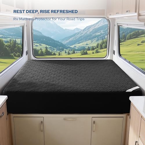 Image of BEDLORE Waterproof Mattress Protector, RV Queen Size Mattress Pad Noiseless with Deep Pocket 6 inch-18 inch Depth, Soft Breathable Dirt-Proof Bed Mattress Cover Washable (Black)