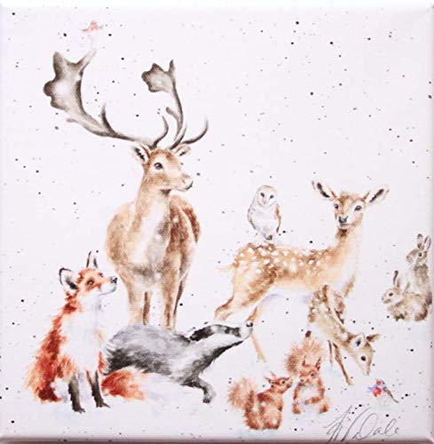Lienzo de animales de 20 cm Wrendale Designs: calidez invernal en tu salón