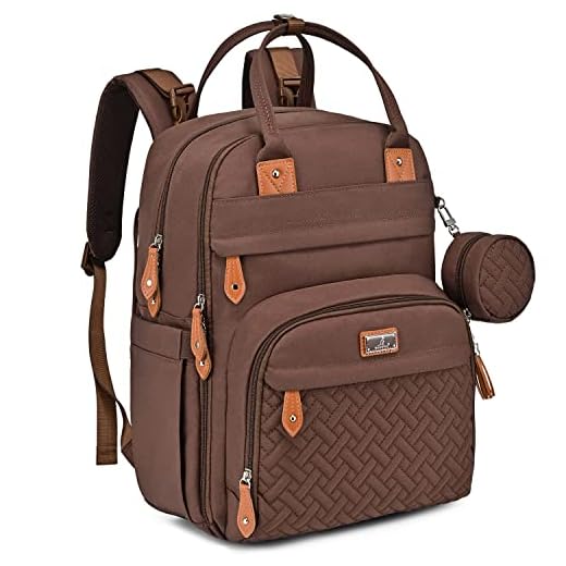 BabbleRoo Diaper Bag Backpack - Multi-Function Waterproof Baby Travel Tote with Changing Pad, Stroller Straps & Pacifier Case