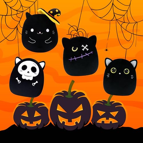 Puffpals WO-MX24-HML@#US-PUFF Black Cat Plush Halloween Cute Stuffed Animals Soft Pillow Toys Home Decor Party Birthday Gift thumb #3