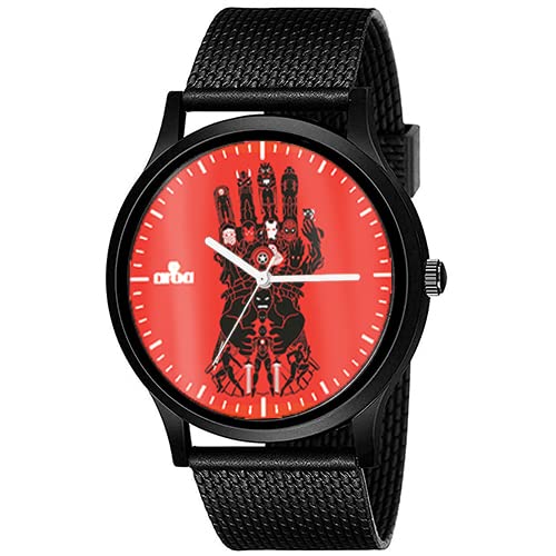 AROA Watch New Watch for Avengers Infinity War Gauntlet Model : 424 Men Black Metal Type Rubber Analog Watch Red Dial for Men Stylish Watch for Boys (B0C3DJRY8G) Amazon Price History, Amazon Price Tracker