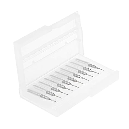Miniatura 4 de uxcell 10 Uds 0.028 in Carburo End Mill Grabado Fresa Fresa CNC Router Bits para máquina PCB, vástago de 18"